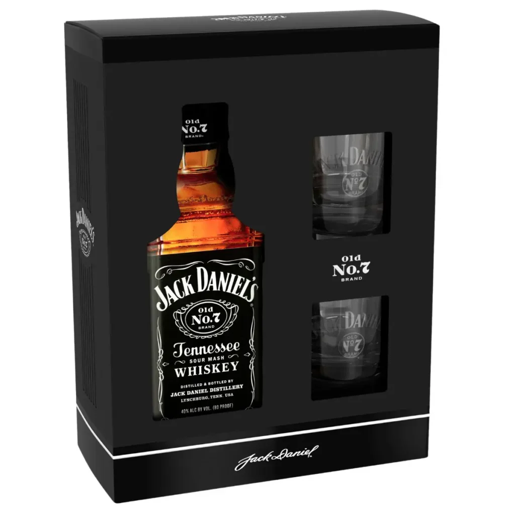 Jack Daniel’s | Old No. 7 | Geschenkpackung mit 2 Rocksgläser | 70cl